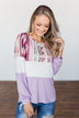 Some Kind Of Wonderful Aztec Top- Lavender & Pink