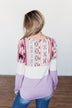 Some Kind Of Wonderful Aztec Top- Lavender & Pink