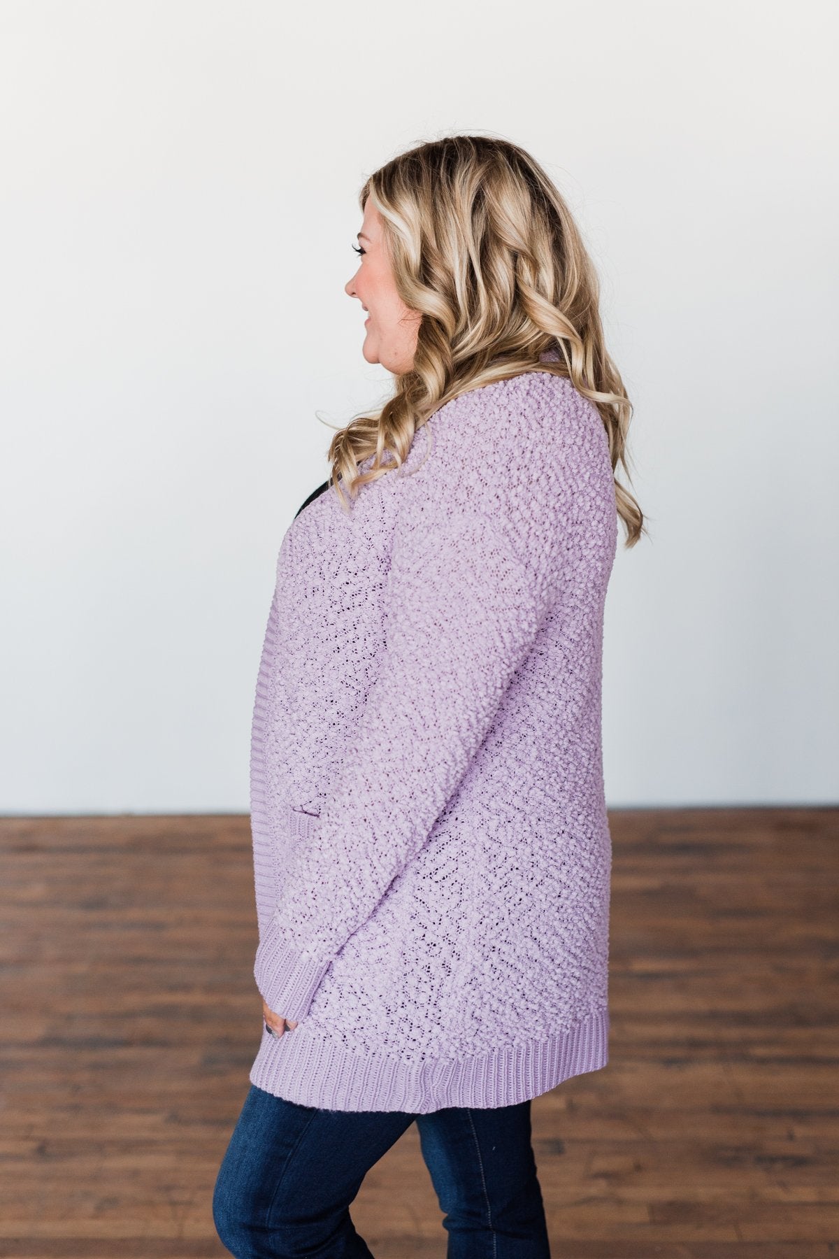 No Doubts Popcorn Cardigan Lilac The Pulse Boutique