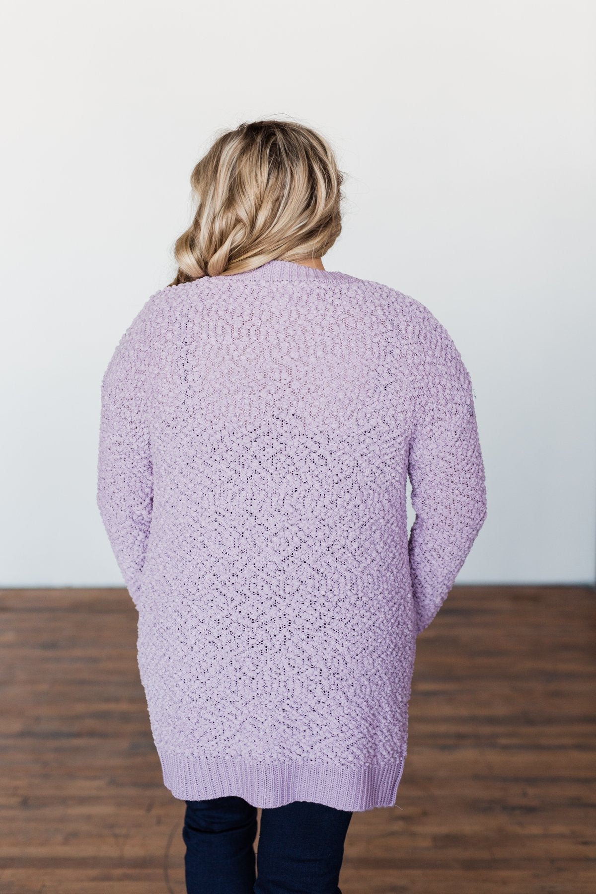 No Doubts Popcorn Cardigan Lilac