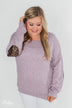 Good Times Sequin Elbow Patch Pullover - Lilac