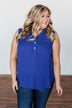 I Love Everything 3 Button Top- Royal Blue