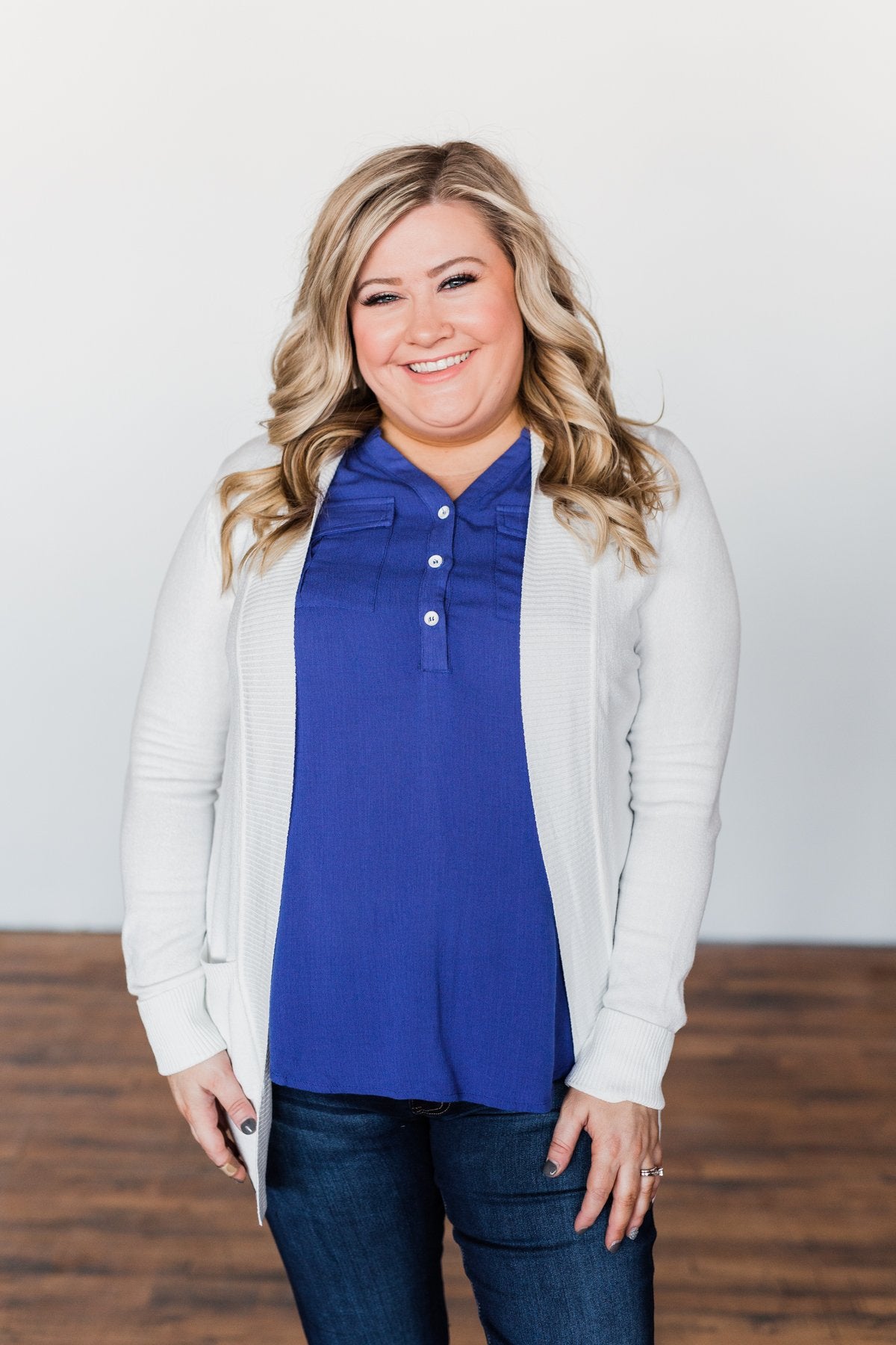 I Love Everything 3 Button Top- Royal Blue