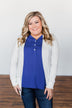 I Love Everything 3 Button Top- Royal Blue