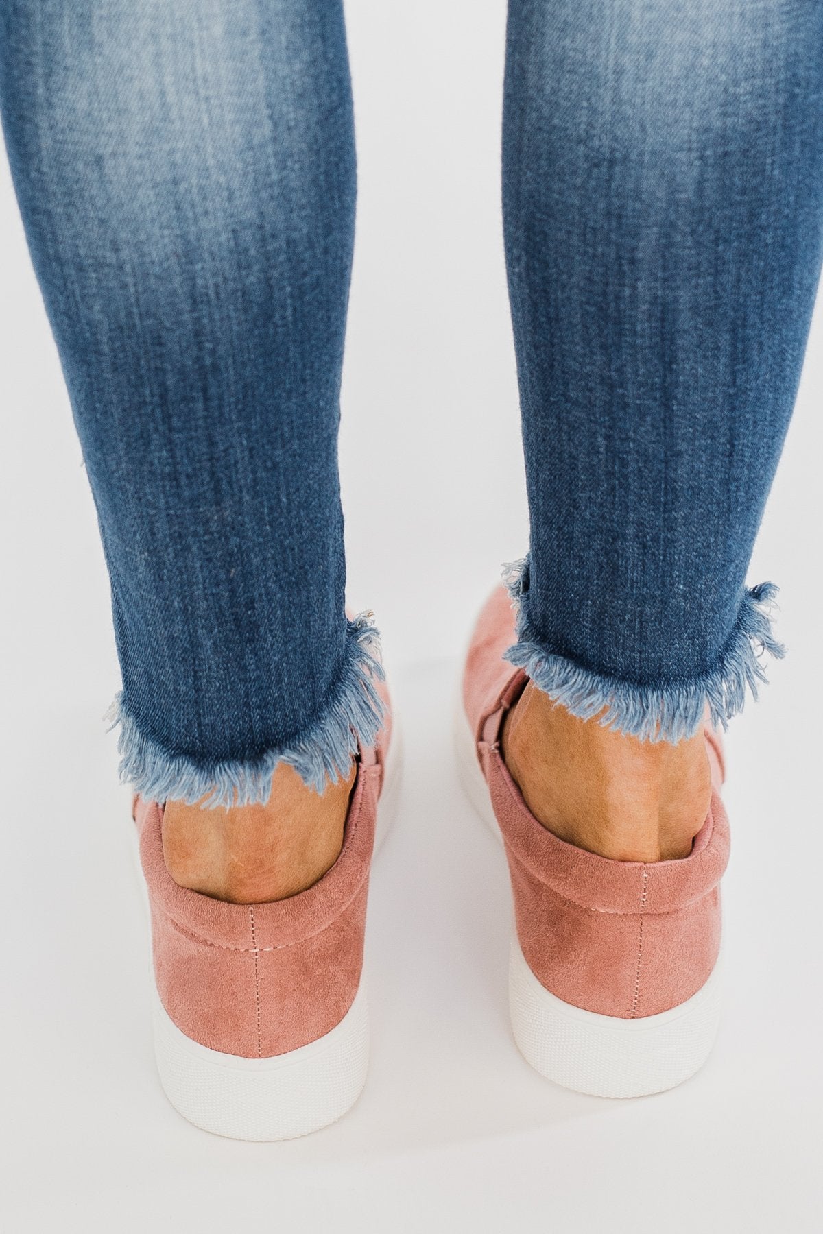 mauve slip on sneakers