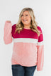 Love All Around Color Block Top- Magenta, Pink, & Ivory