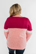 Love All Around Color Block Top- Magenta, Pink, & Ivory