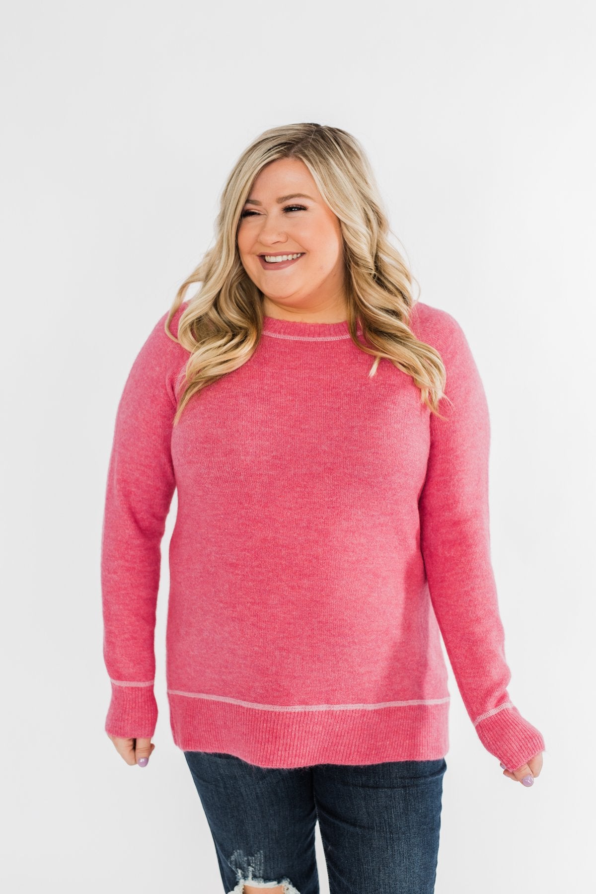 Beautiful Mornings Knitted Sweater- Bubblegum Pink