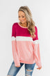 Love All Around Color Block Top- Magenta, Pink, & Ivory