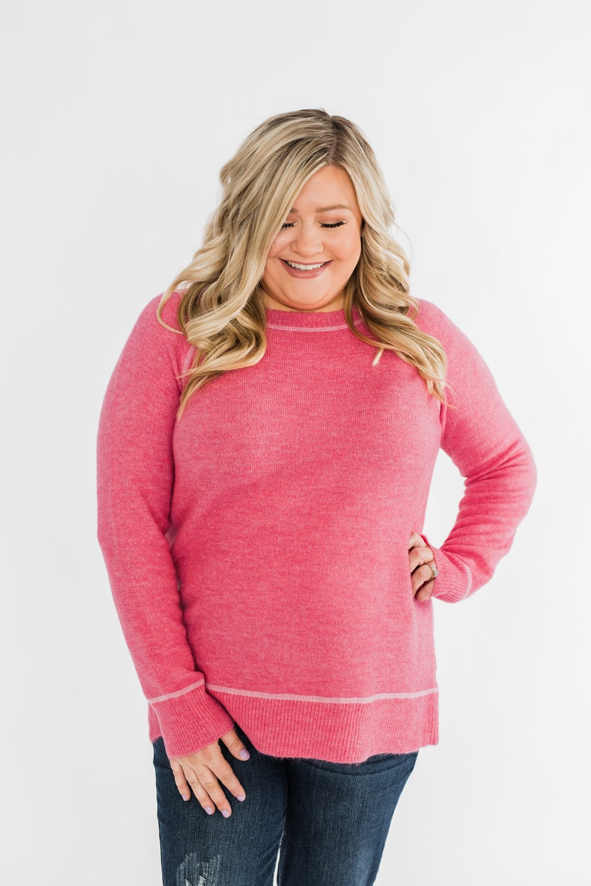 Beautiful Mornings Knitted Sweater- Bubblegum Pink