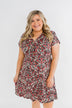 Just Say Yes Floral Button Dress- Black & Pink