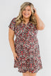 Just Say Yes Floral Button Dress- Black & Pink