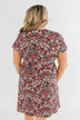 Just Say Yes Floral Button Dress- Black & Pink