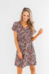 Just Say Yes Floral Button Dress- Black & Pink