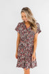 Just Say Yes Floral Button Dress- Black & Pink