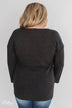Just A Little More Leopard Thermal Knot Top- Charcoal