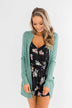 Light Weight Open Front Cardigan- Antique Teal