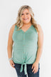 Love Has A Way Striped Tie Tank Top- Mint