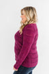 Royal Harmony Open Knit Sweater- Deep Magenta