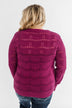 Royal Harmony Open Knit Sweater- Deep Magenta