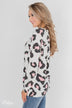Forever Wild Pink Leopard Pullover - Off White