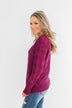 Royal Harmony Open Knit Sweater- Deep Magenta