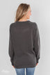 Love Your Life Knitted Heart Sweater - Charcoal