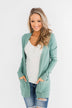 Light Weight Open Front Cardigan- Antique Teal