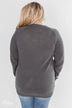 Love Your Life Knitted Heart Sweater - Charcoal