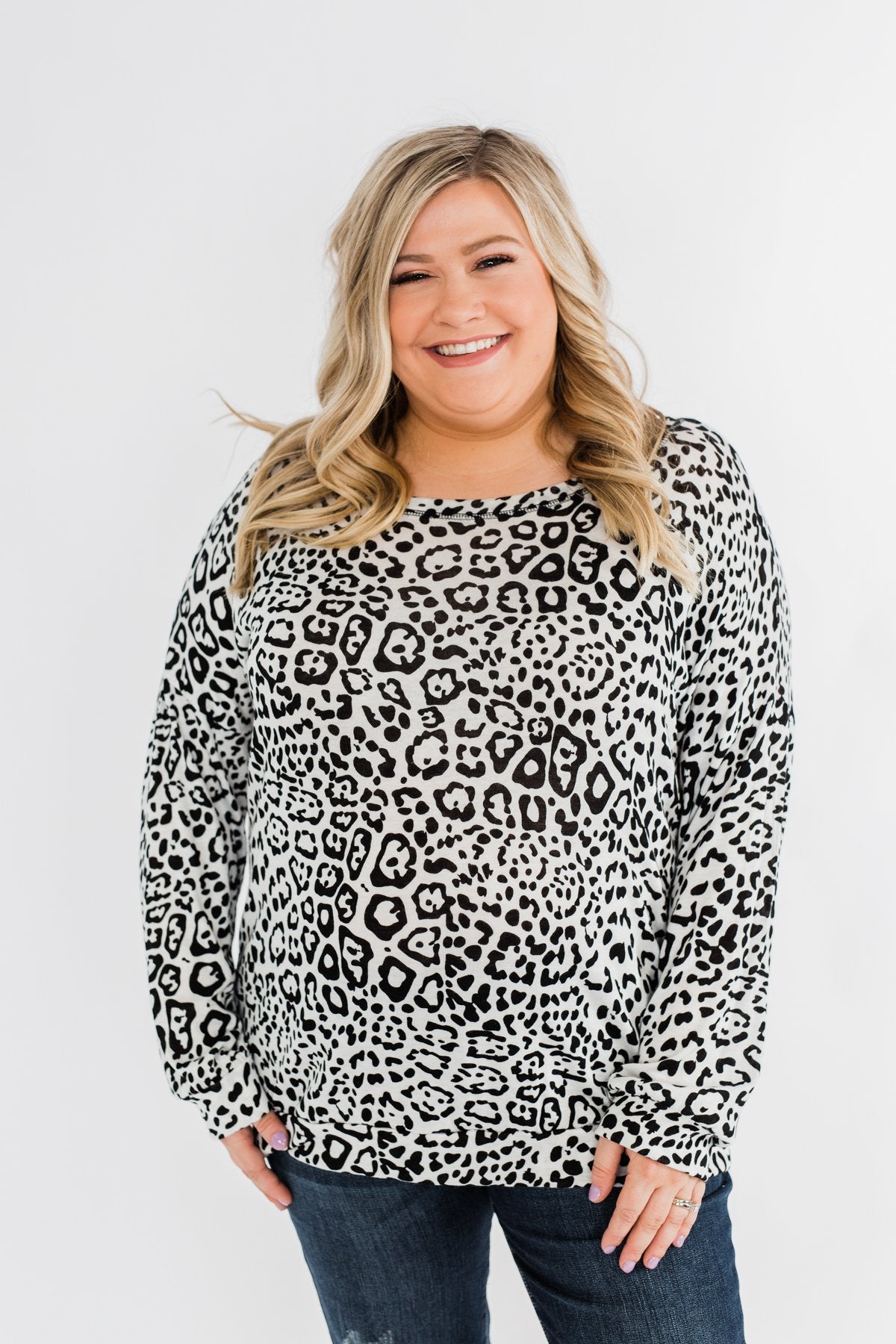 Wild About You Animal Print Top- Off White & Black