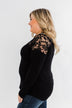 Hometown Dreamer Lace Pullover Top- Black