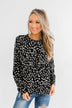 Love To Lean On Speckled Blouse- Black