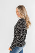 Love To Lean On Speckled Blouse- Black