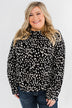 Love To Lean On Speckled Blouse- Black