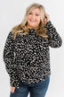 Love To Lean On Speckled Blouse- Black