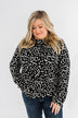 Love To Lean On Speckled Blouse- Black