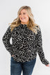 Love To Lean On Speckled Blouse- Black