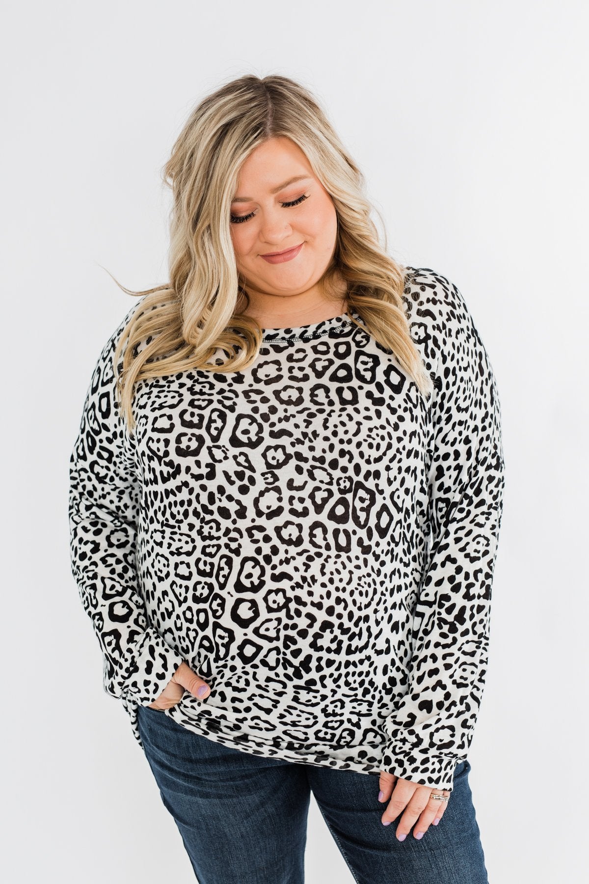 Wild About You Animal Print Top- Off White & Black