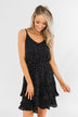 See Me Smile Speckled Ruffle Dress- Black