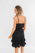 See Me Smile Speckled Ruffle Dress- Black