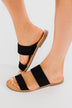 Soda Allie Slip On Sandals- Black