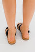 Soda Allie Slip On Sandals- Black