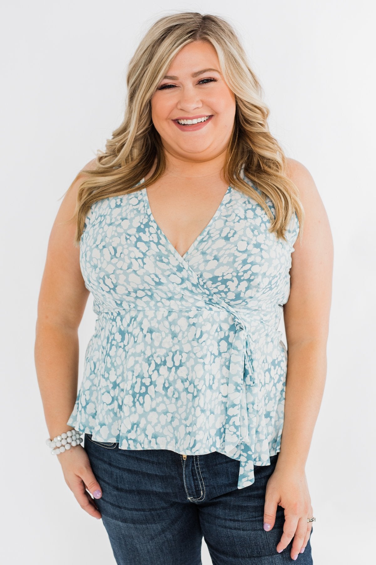 What She Wants Tie Tank Top- Light Blue
