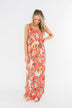 Floral Maxi Dress- Coral