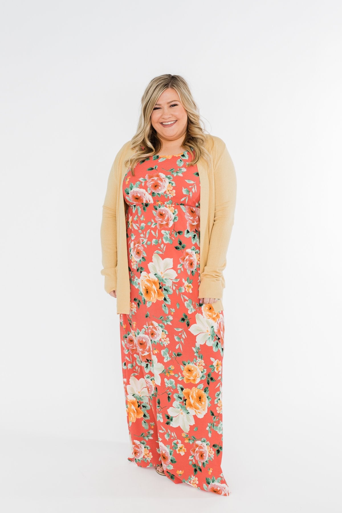 Floral Maxi Dress- Coral