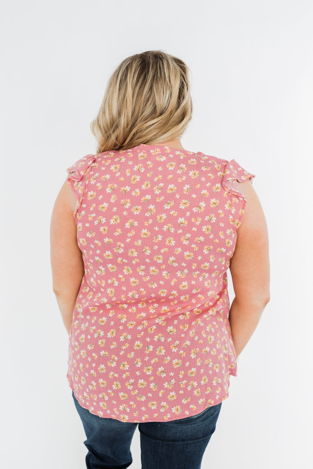 Every Now & Then Floral Tie Top- Pink
