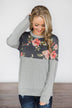 Your Basic Floral Crew Neck~ Navy