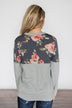 Your Basic Floral Crew Neck~ Navy