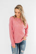 Another Day Long Sleeve Knit Sweater- Pink
