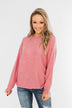 Another Day Long Sleeve Knit Sweater- Pink